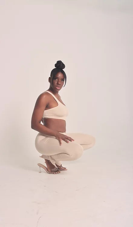 XENA - ASYMMETRIC CUTOUT JUMPSUIT - BEIGE