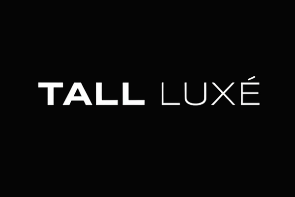 Black 'TALL LUXé' text on a transparent background