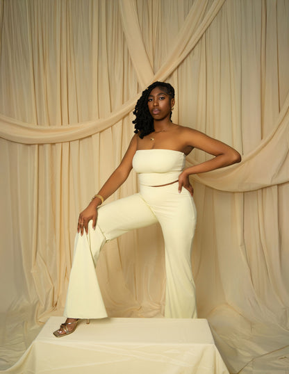 Seamless Wide Leg Pant - Cream