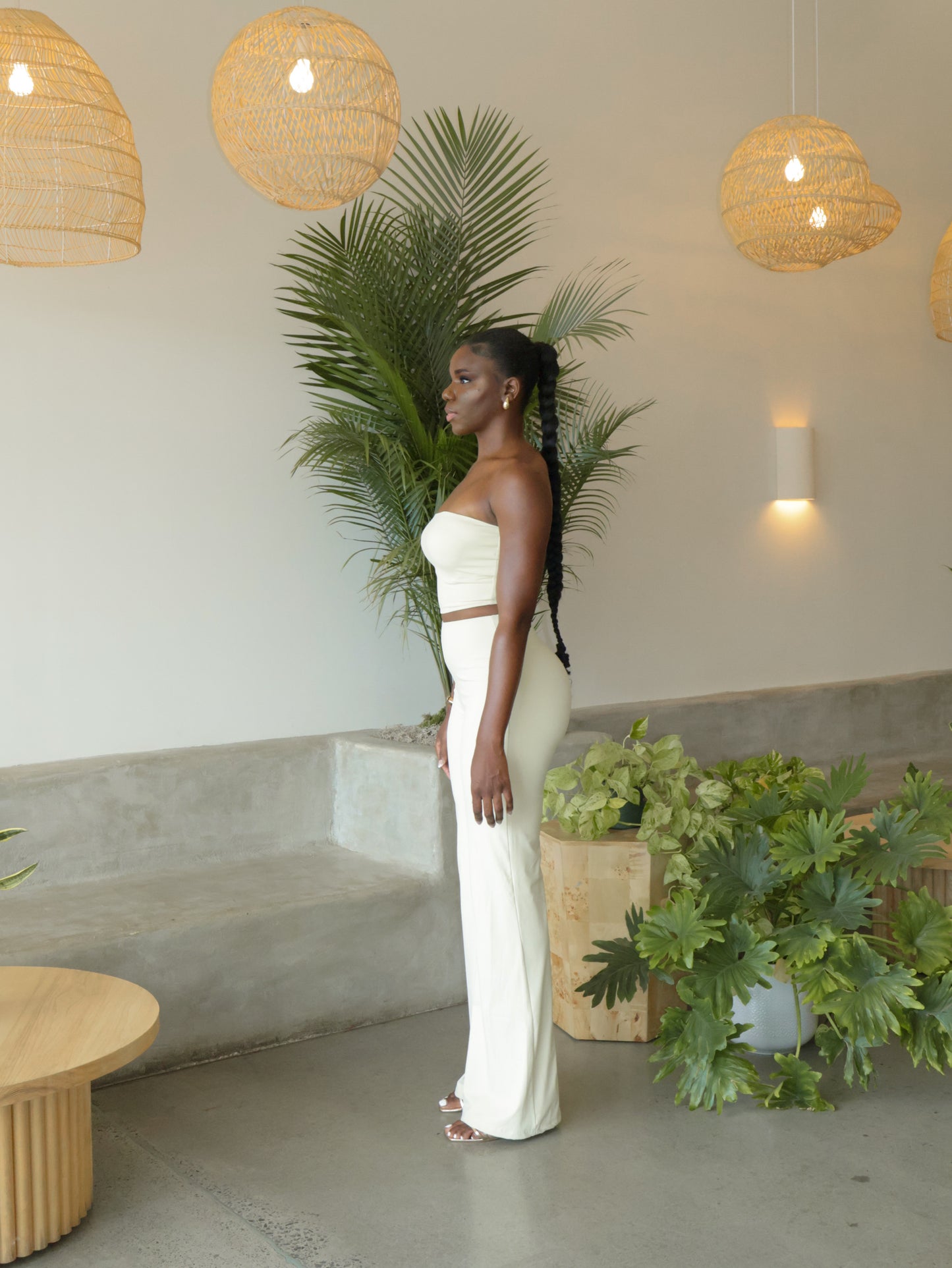Seamless Wide Leg Pant - Cream