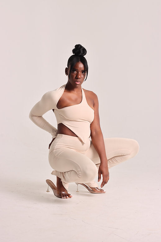 ONYX - RUCHED PANTS - BEIGE