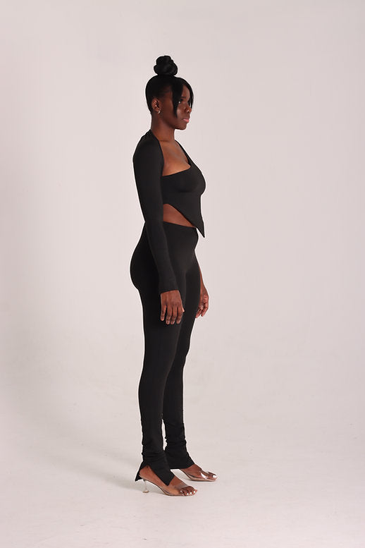 ONYX - RUCHED PANTS - BLACK