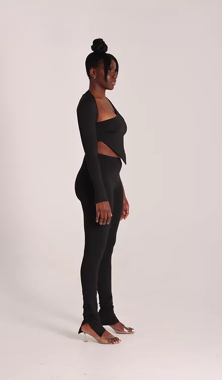 ONYX - ASYMMETRIC TOP - BLACK