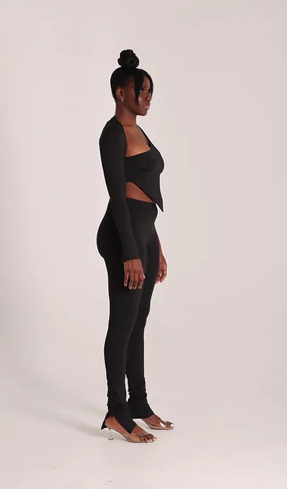 ONYX - ASYMMETRIC TOP - BLACK