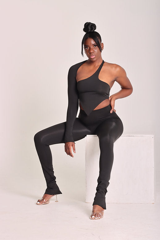 ONYX - RUCHED PANTS - BLACK