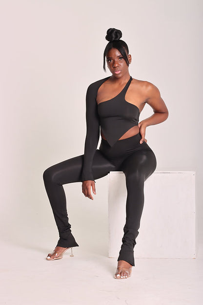 ONYX - RUCHED PANTS - BLACK