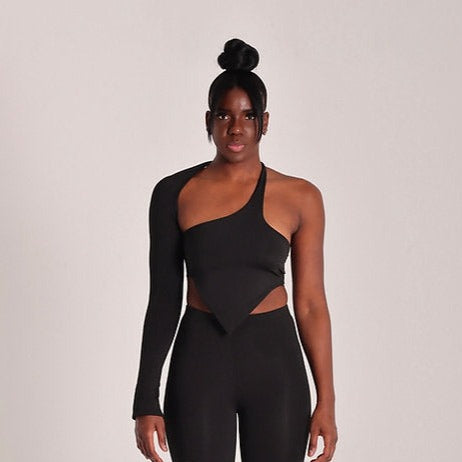 ONYX - ASYMMETRIC TOP - BLACK